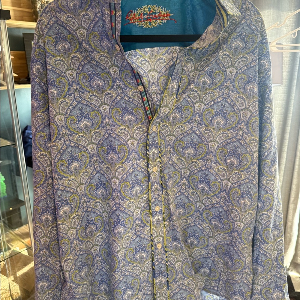 Paisley Blue and Green Men's Shirt